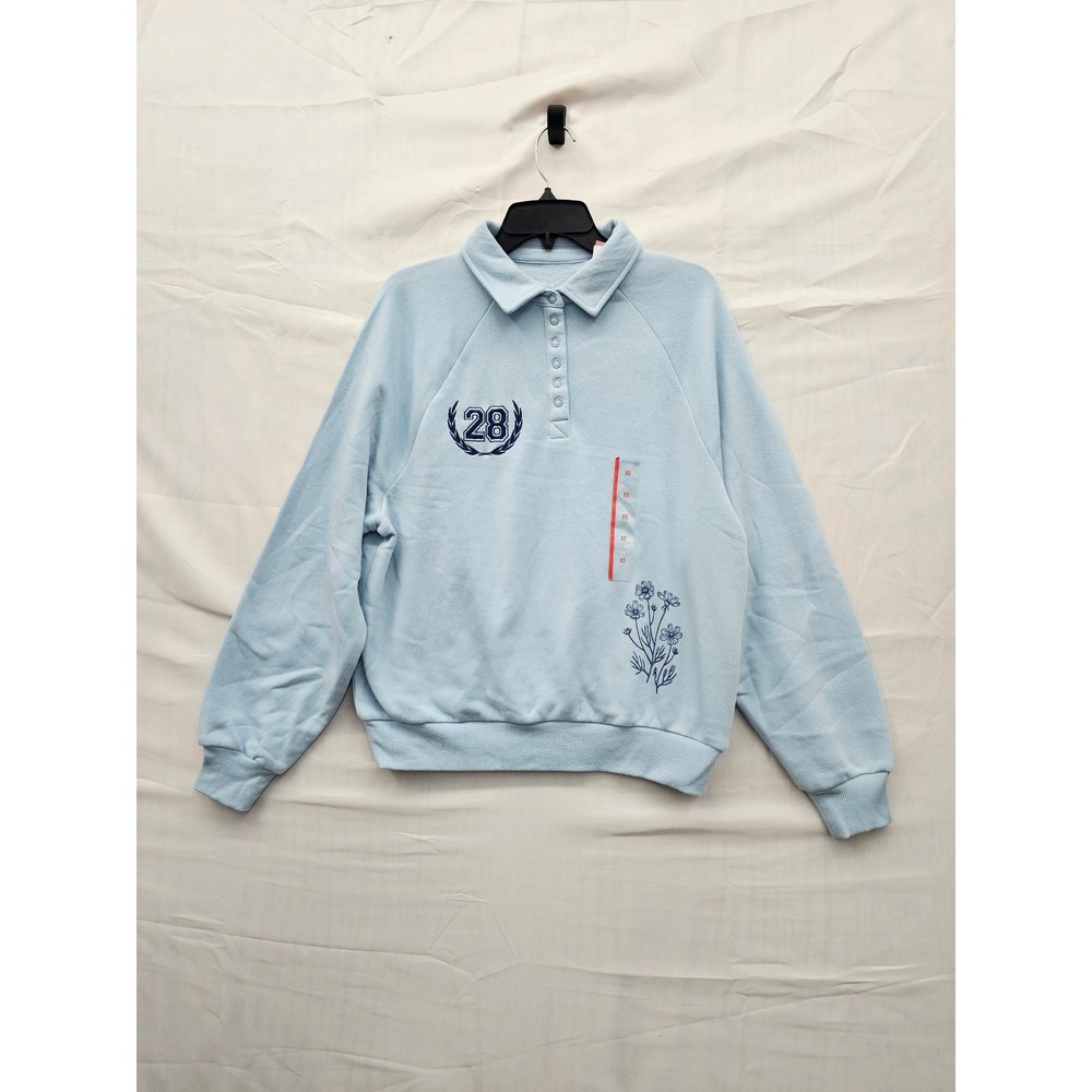 Zoe +‎ Liv Dream Blue NYC Flower Market Polo Sweatshirt XS J004711JR15503